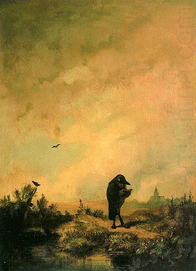 Carl Spitzweg Der Rabe oil painting picture